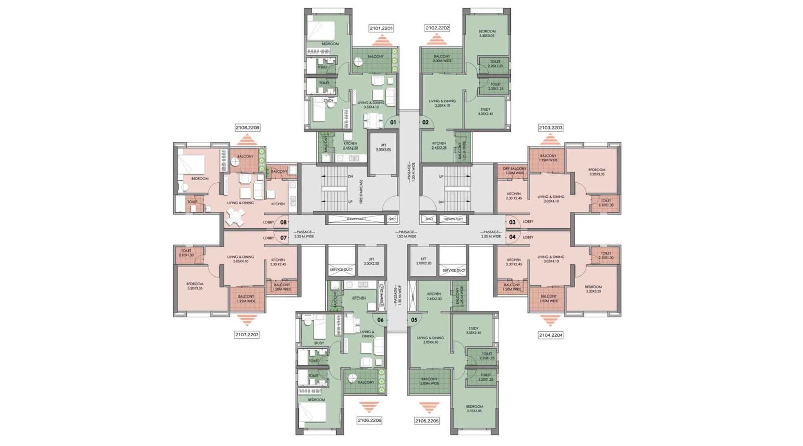 Puraniks-Abitante-Fiore-Typical--21&22-nd-Floor-plan-F-BLDG