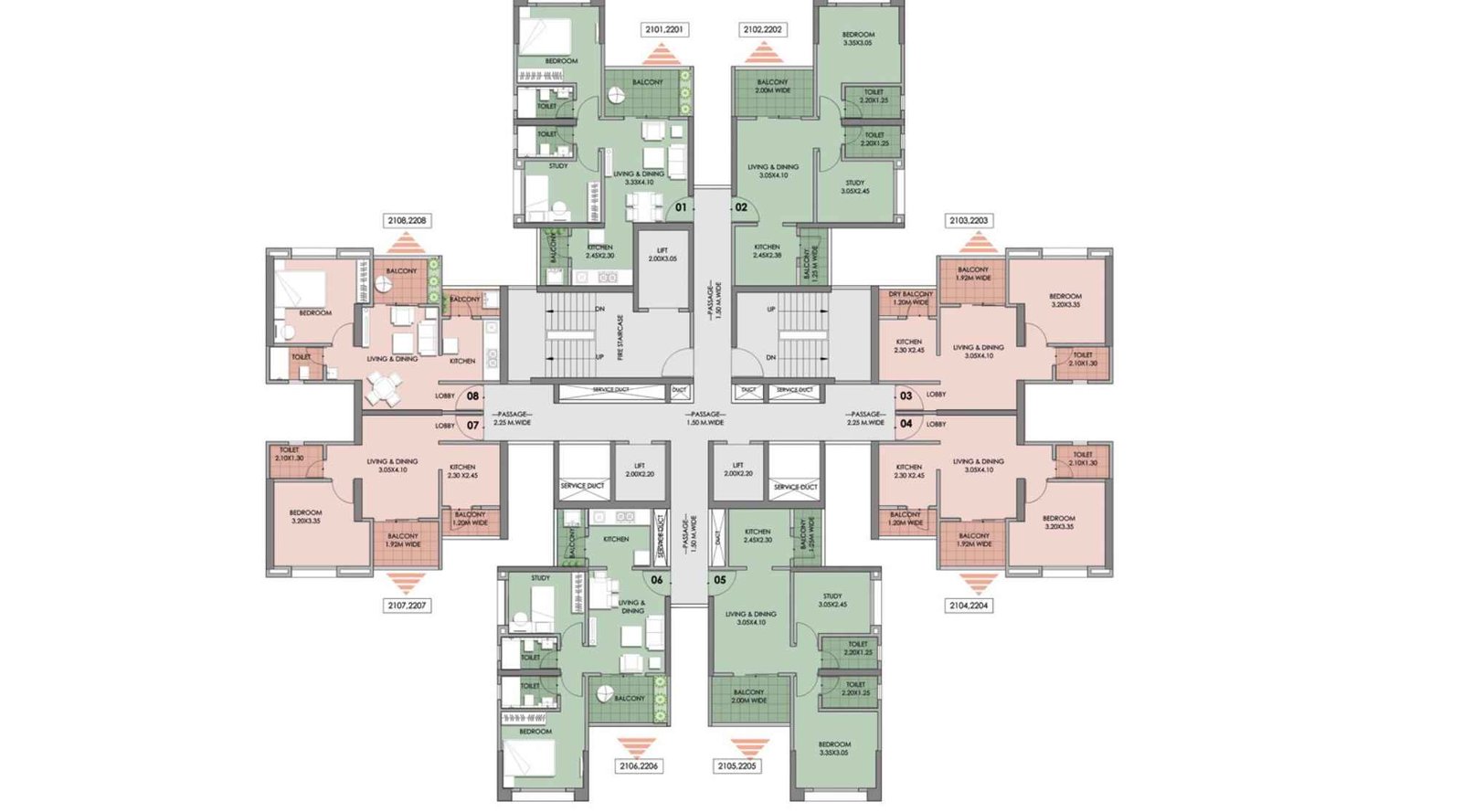 Puraniks-Abitante-Fiore-Typical-floor-plan-A&B-BLDG